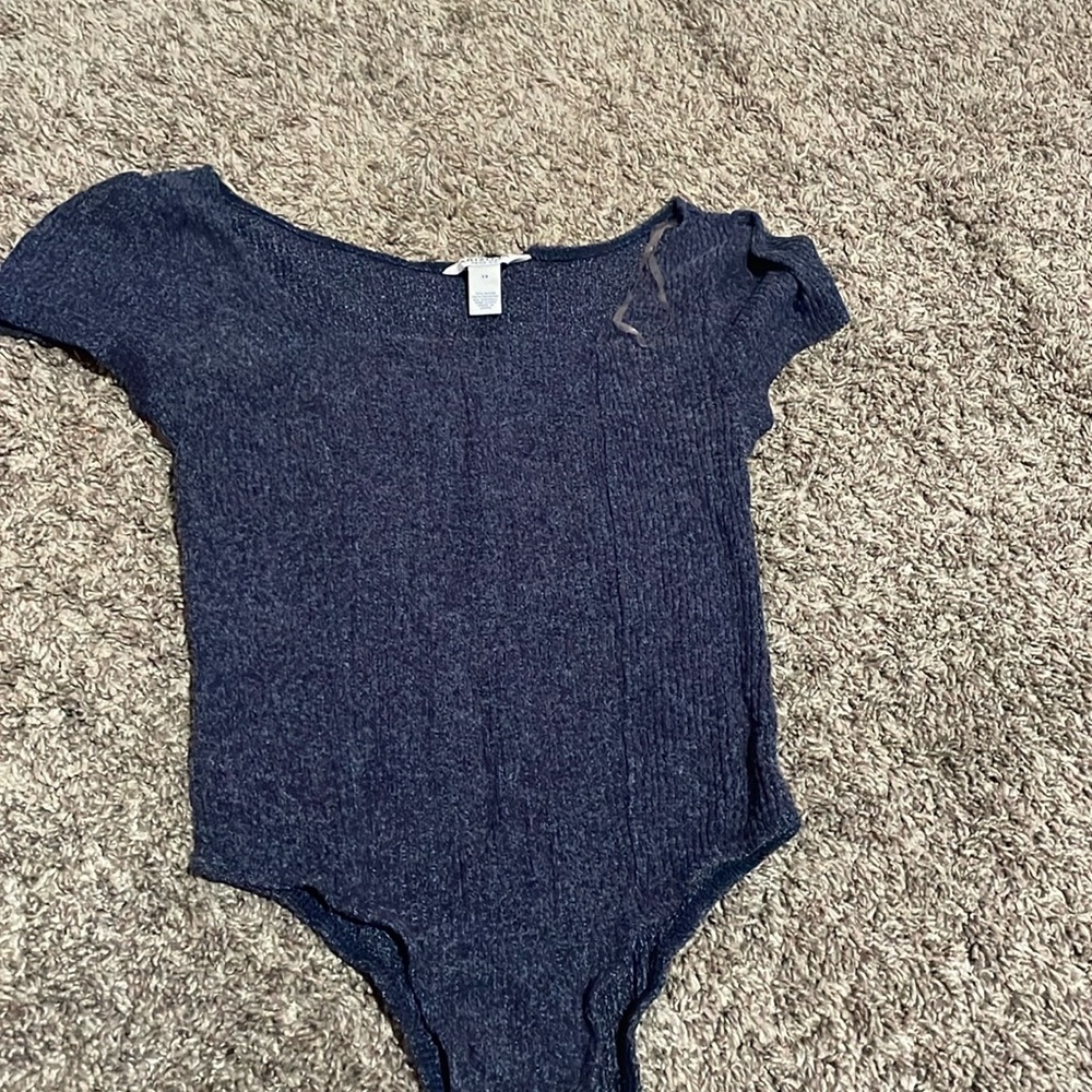 blue bodysuit